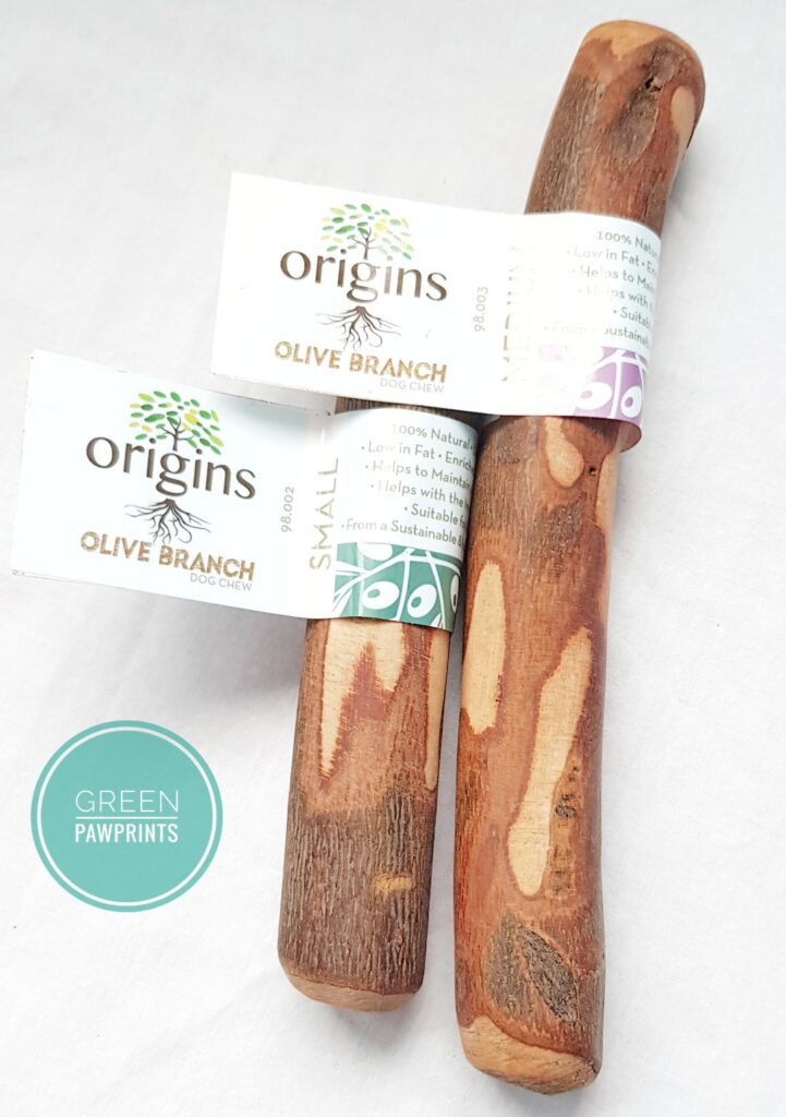 Antos Origins Olive Wood Chew - Green Pawprints - Natural Pet Products