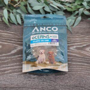 Anco Oceans+ atlantic cod coins with blueberry dog treats